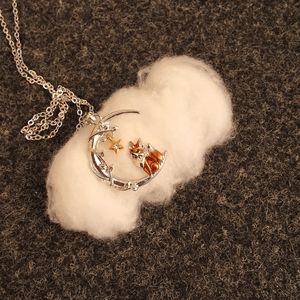 💥SALE💥Gazing Fox & The Star & Moon Silver Gold Copper Color Necklace NEW